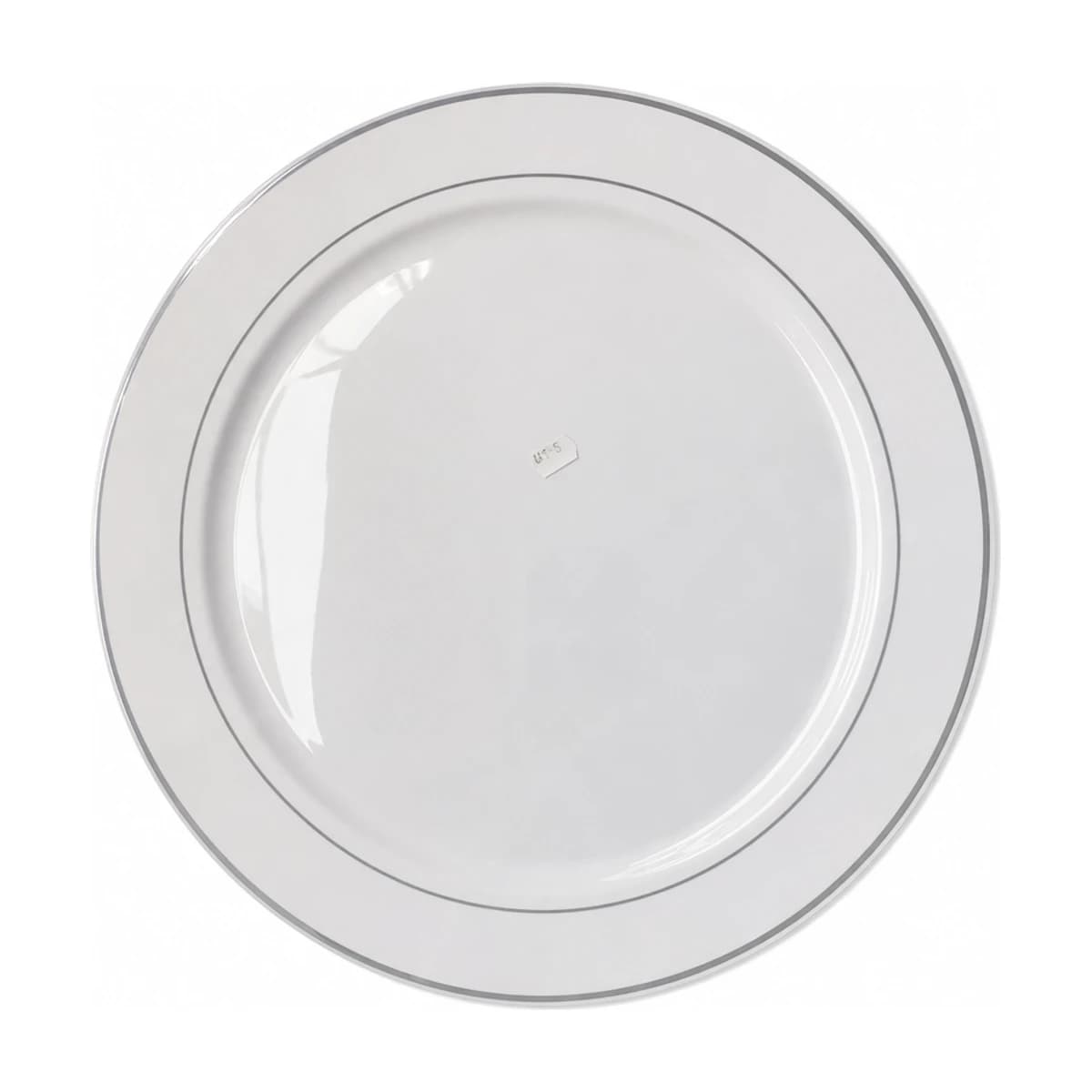 White Serving Platter with Silver Rim, 16 in