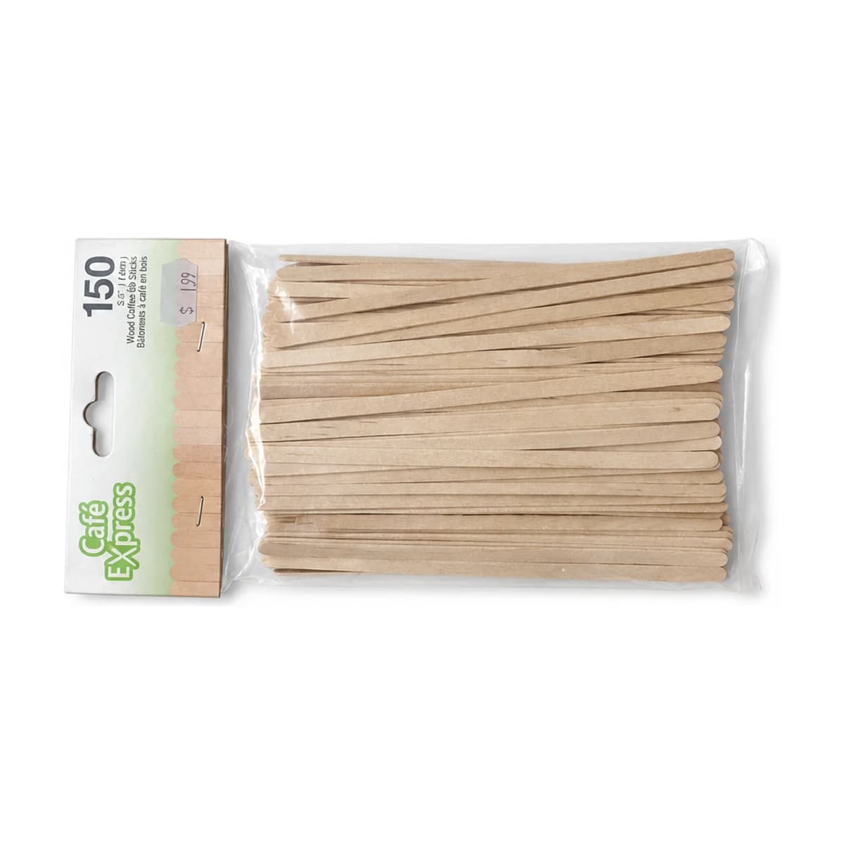 Wood Coffee Stirrers, 5.5 in 150 Pack