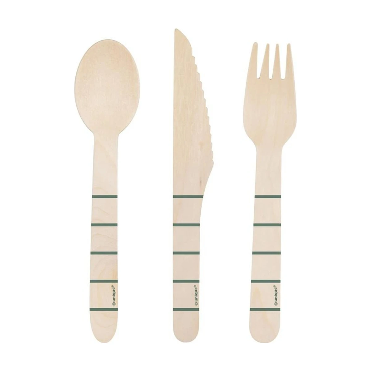 Wooden Cutlery Set, Assorted 12 Pack